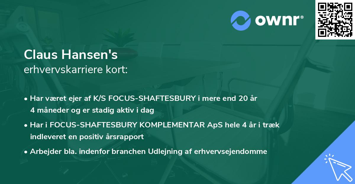 Claus Hansen's erhvervskarriere kort