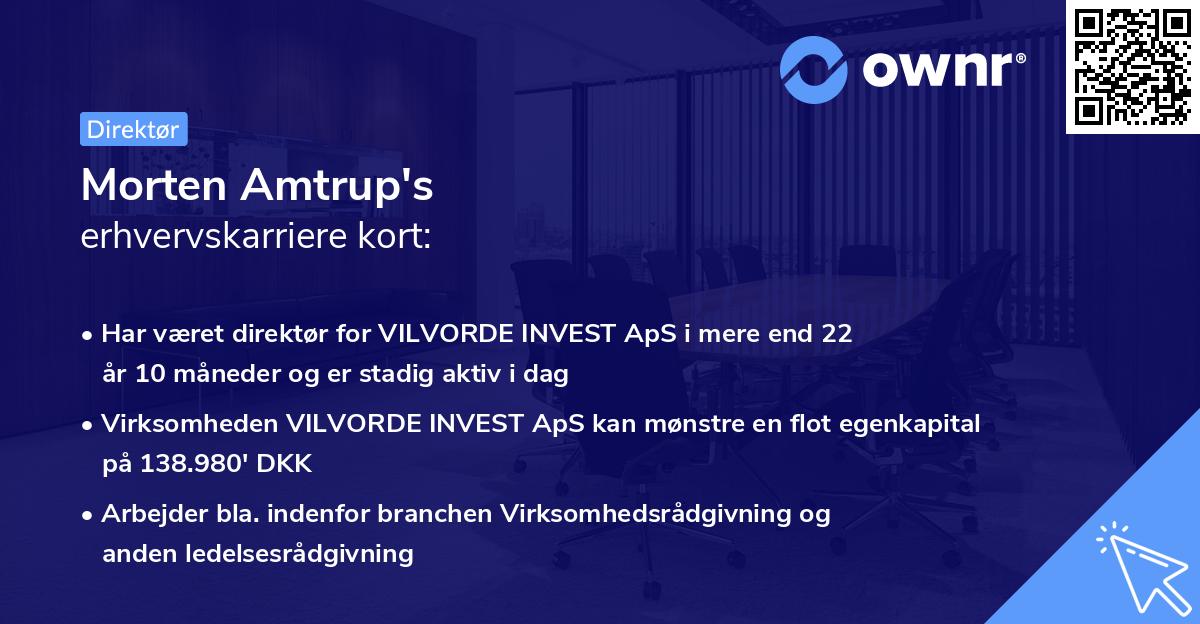 Morten Amtrup's erhvervskarriere kort