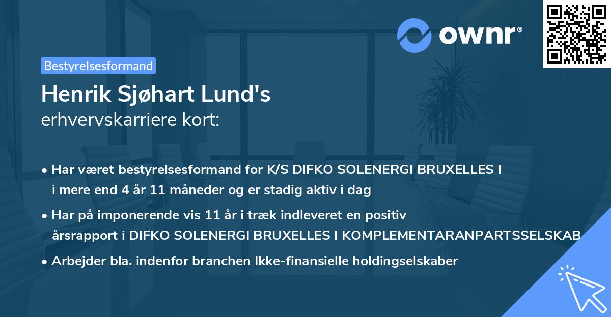 Henrik Sjøhart Lund's erhvervskarriere kort