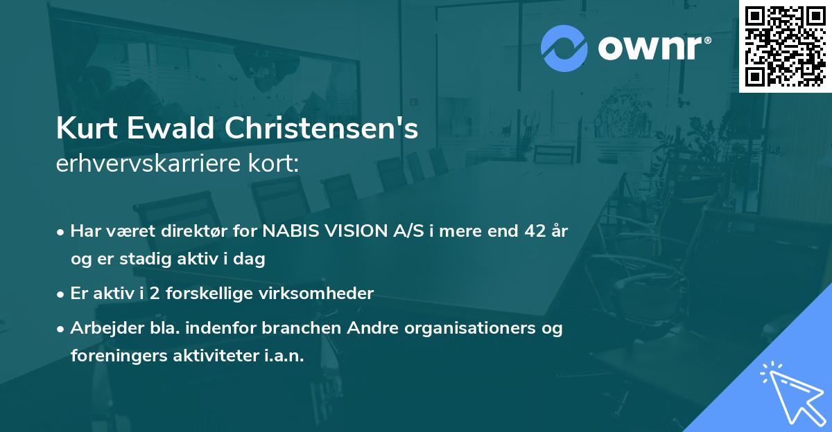 Kurt Ewald Christensen's erhvervskarriere kort