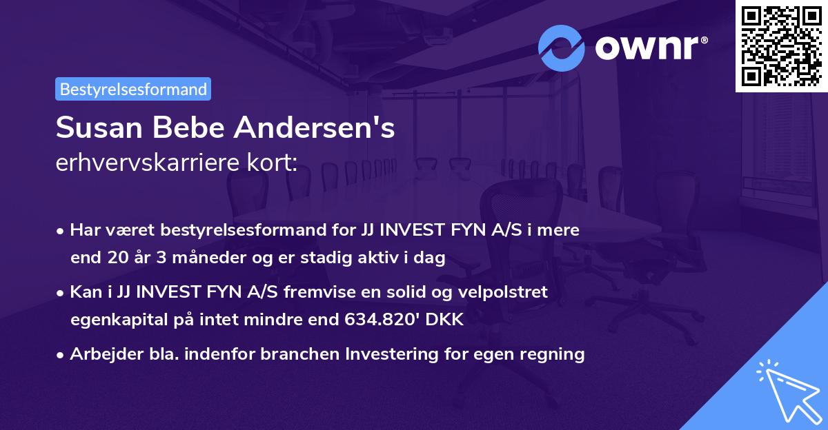 Susan Bebe Andersen's erhvervskarriere kort