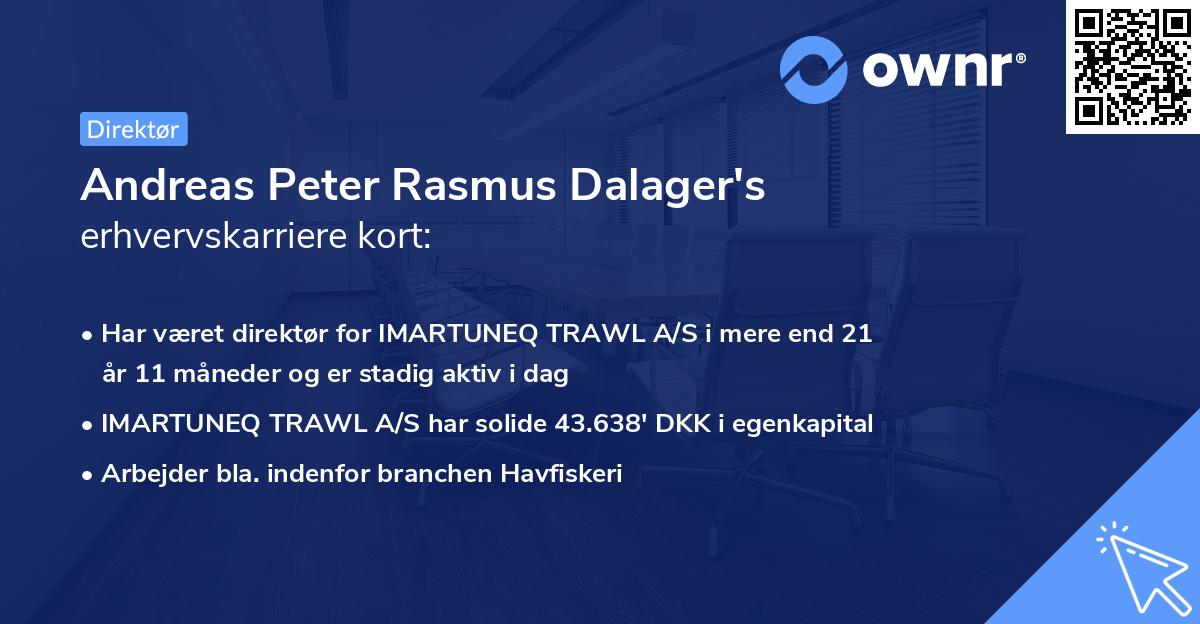 Andreas Peter Rasmus Dalager's erhvervskarriere kort