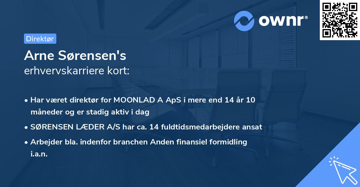 Arne Sørensen's erhvervskarriere kort