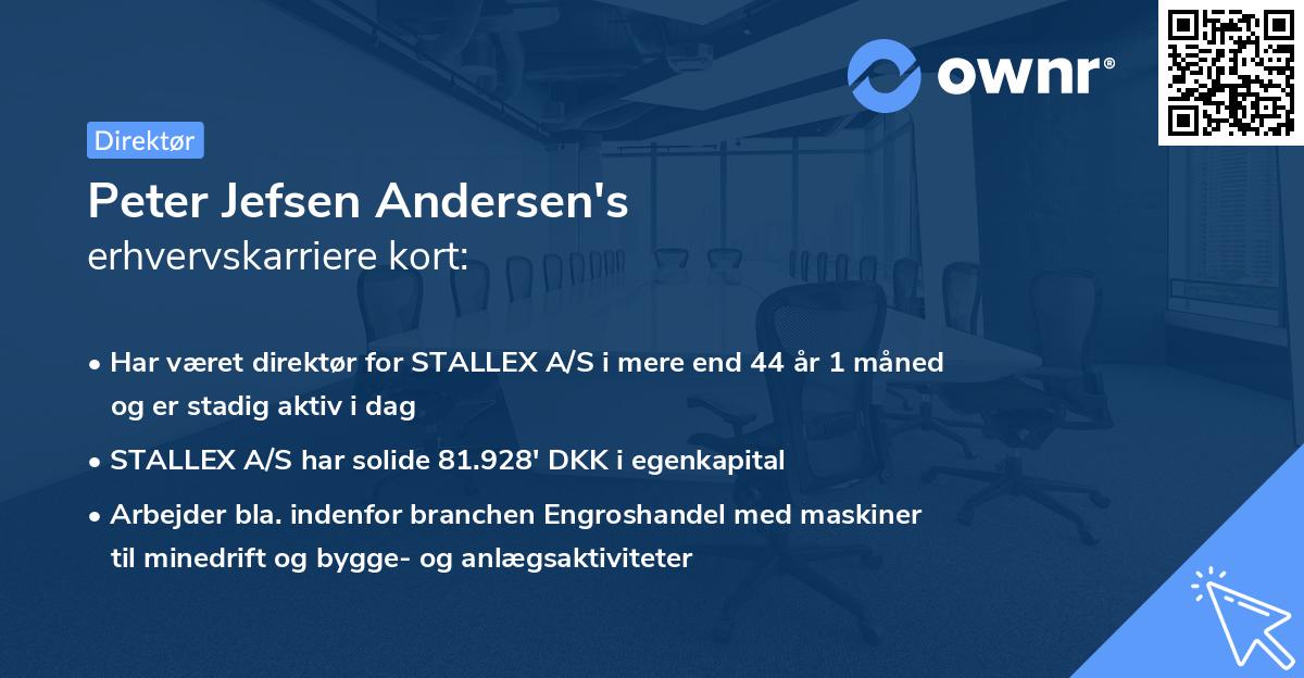 Peter Jefsen Andersen's erhvervskarriere kort