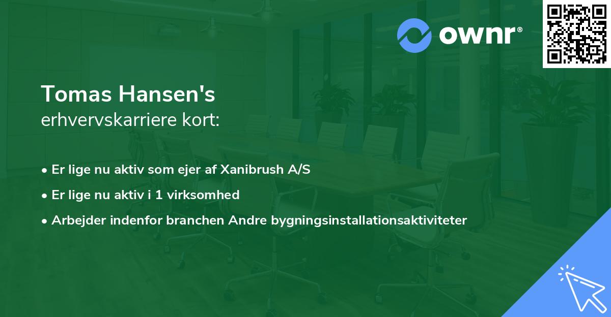 Tomas Hansen's erhvervskarriere kort