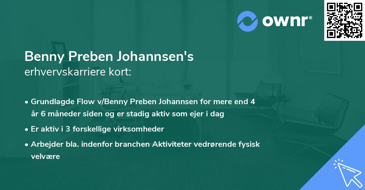 Benny Preben Johannsen's erhvervskarriere kort