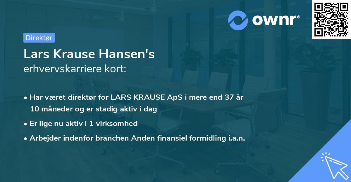 Lars Krause Hansen's erhvervskarriere kort