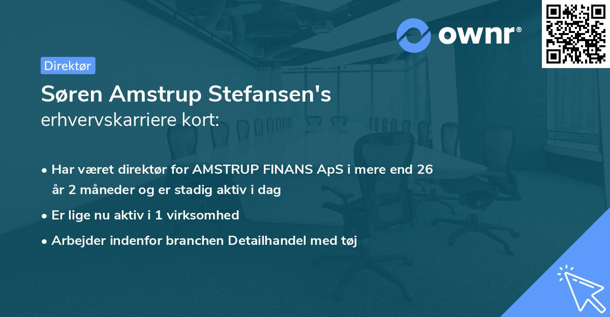Søren Amstrup Stefansen's erhvervskarriere kort