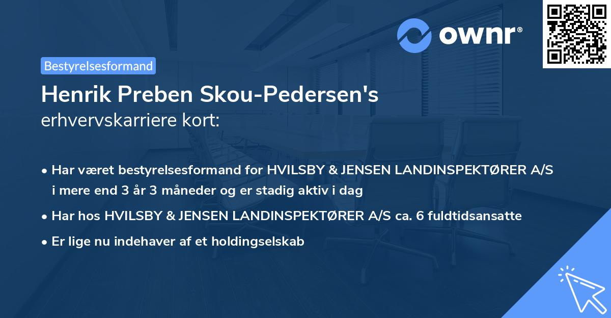 Henrik Preben Skou-Pedersen's erhvervskarriere kort