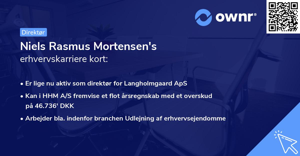 Niels Rasmus Mortensen's erhvervskarriere kort