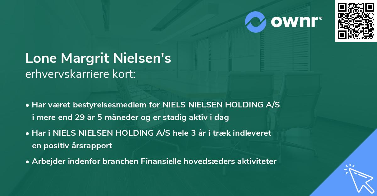 Lone Margrit Nielsen's erhvervskarriere kort