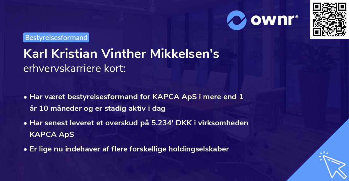 Karl Kristian Vinther Mikkelsen's erhvervskarriere kort