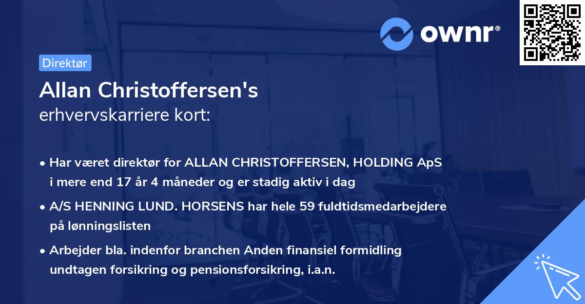 Allan Christoffersen's erhvervskarriere kort