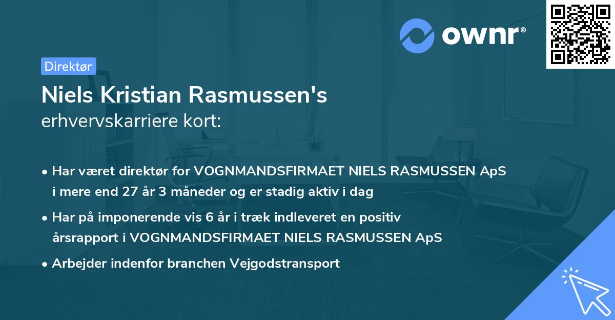 Niels Kristian Rasmussen's erhvervskarriere kort