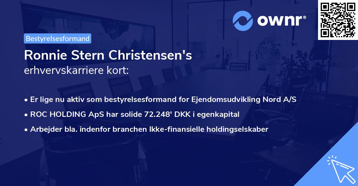 Ronnie Stern Christensen's erhvervskarriere kort
