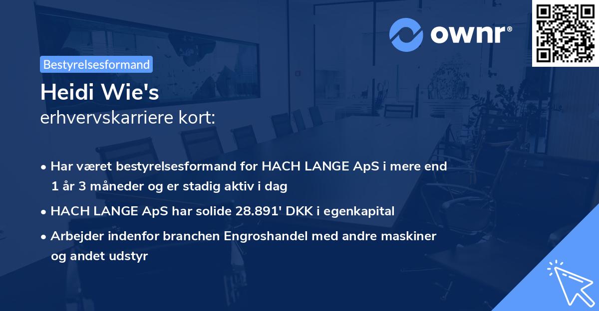 Heidi Wie's erhvervskarriere kort