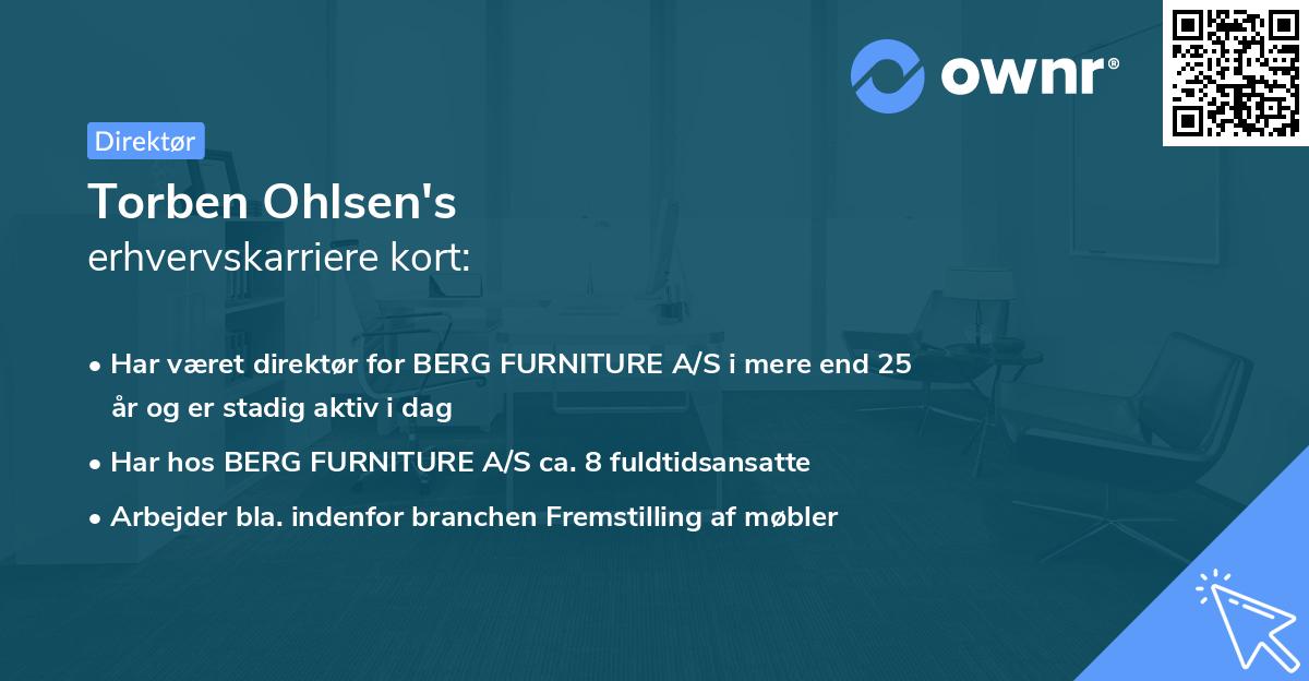 Torben Ohlsen's erhvervskarriere kort