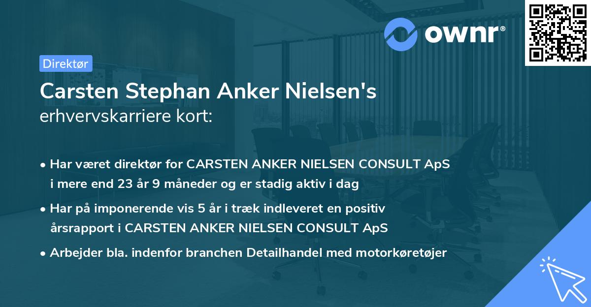 Carsten Stephan Anker Nielsen's erhvervskarriere kort