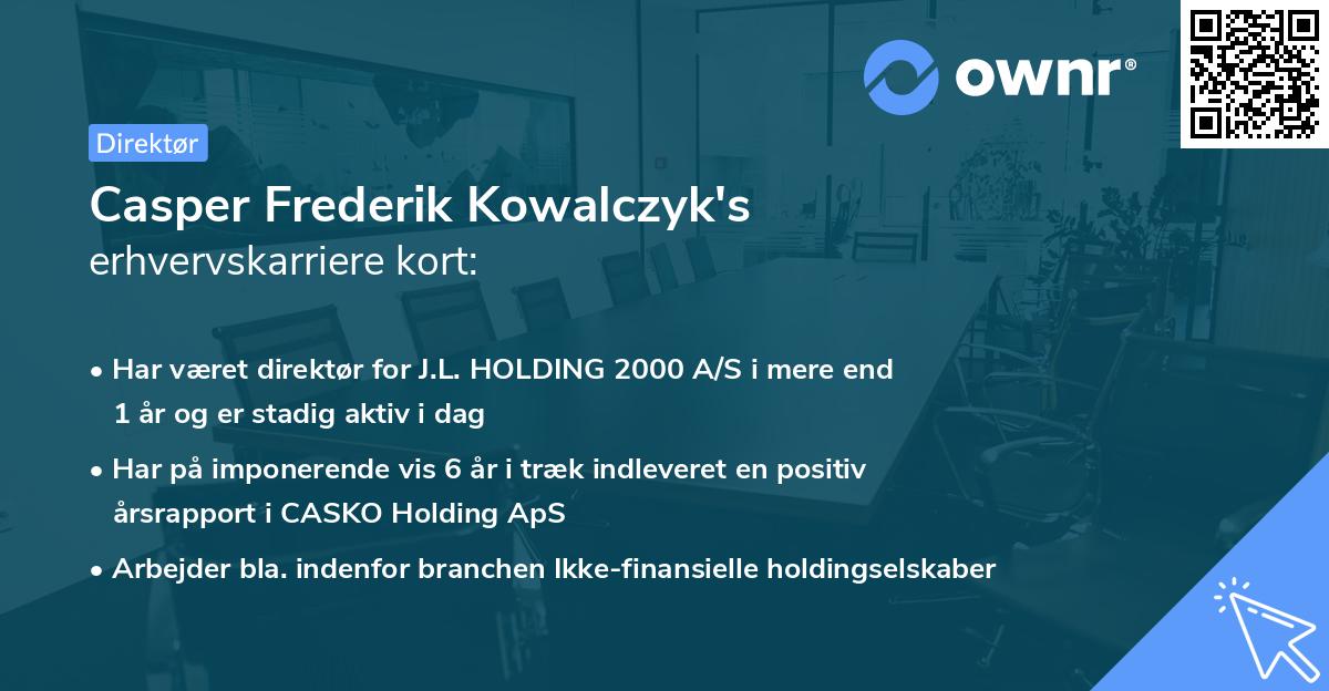 Casper Frederik Kowalczyk's erhvervskarriere kort