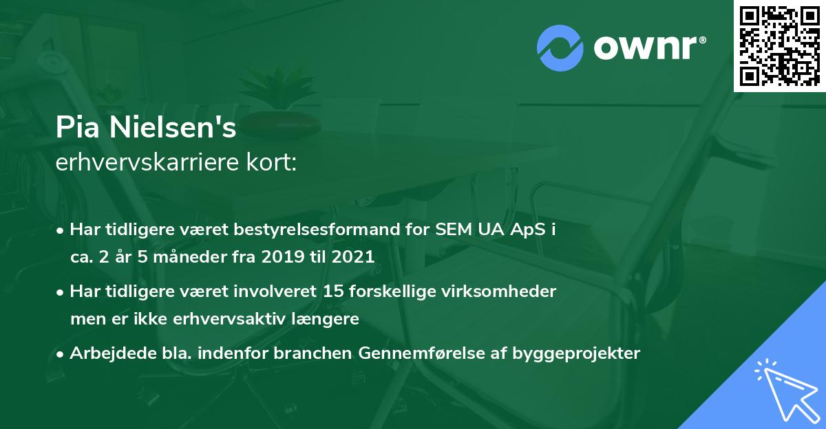 Pia Nielsen's erhvervskarriere kort