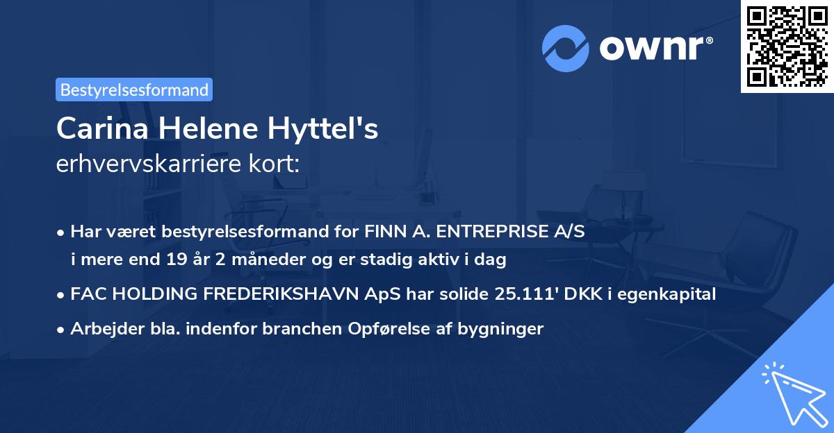 Carina Helene Hyttel's erhvervskarriere kort