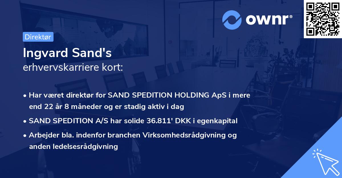 Ingvard Sand's erhvervskarriere kort