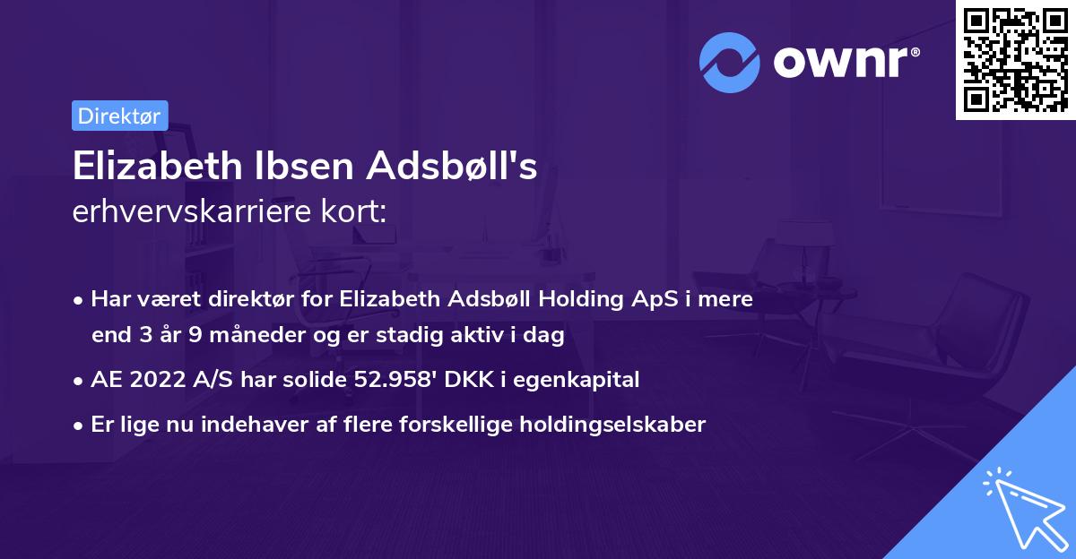 Elizabeth Ibsen Adsbøll's erhvervskarriere kort