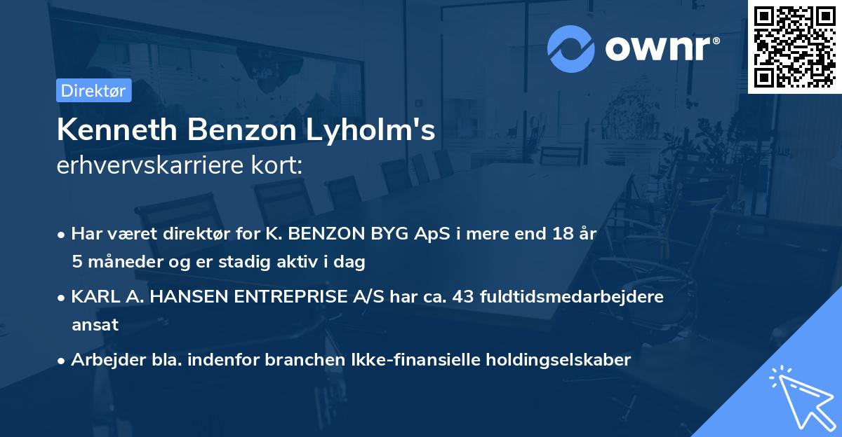 Kenneth Benzon Lyholm's erhvervskarriere kort