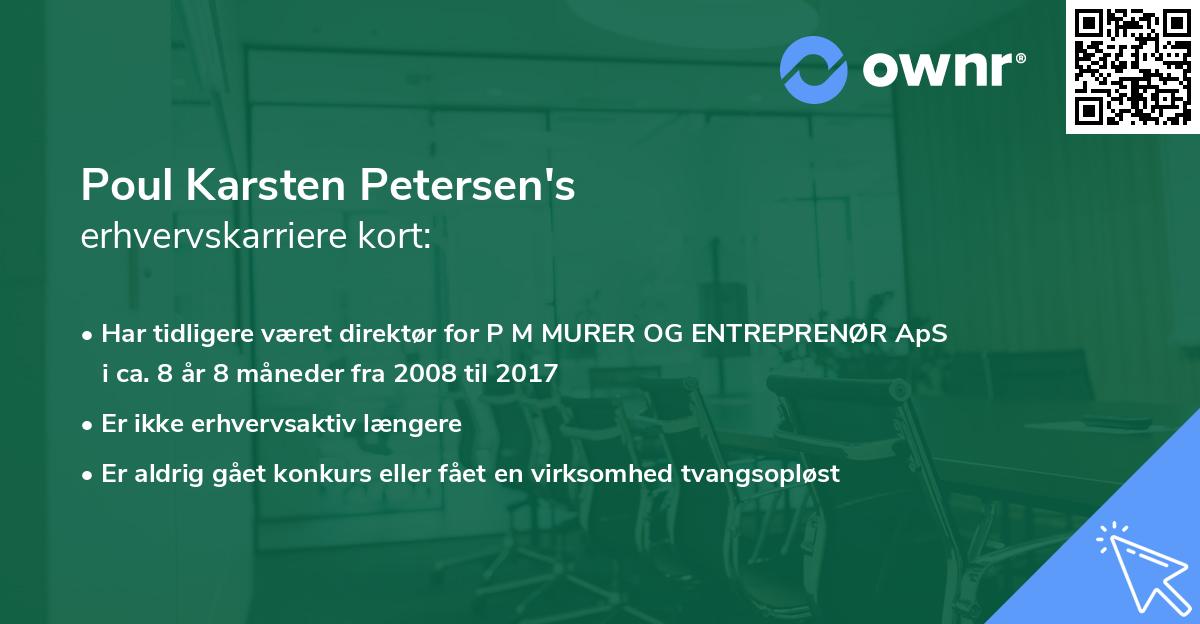 Poul Karsten Petersen's erhvervskarriere kort