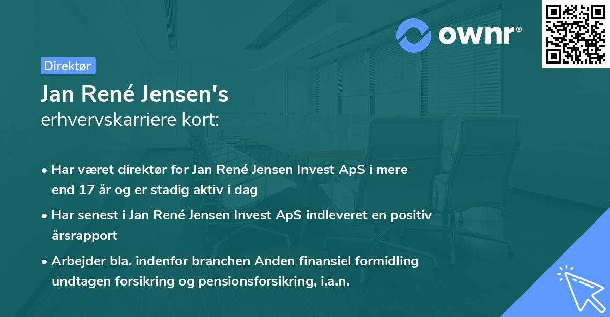 Jan René Jensen's erhvervskarriere kort