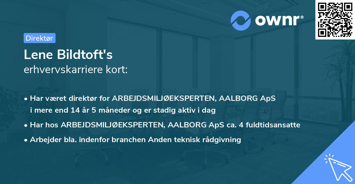 Lene Bildtoft's erhvervskarriere kort