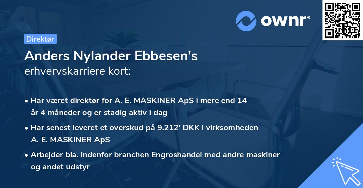 Anders Nylander Ebbesen's erhvervskarriere kort