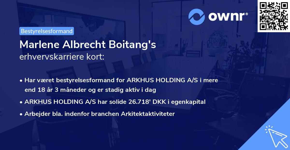 Marlene Albrecht Boitang's erhvervskarriere kort