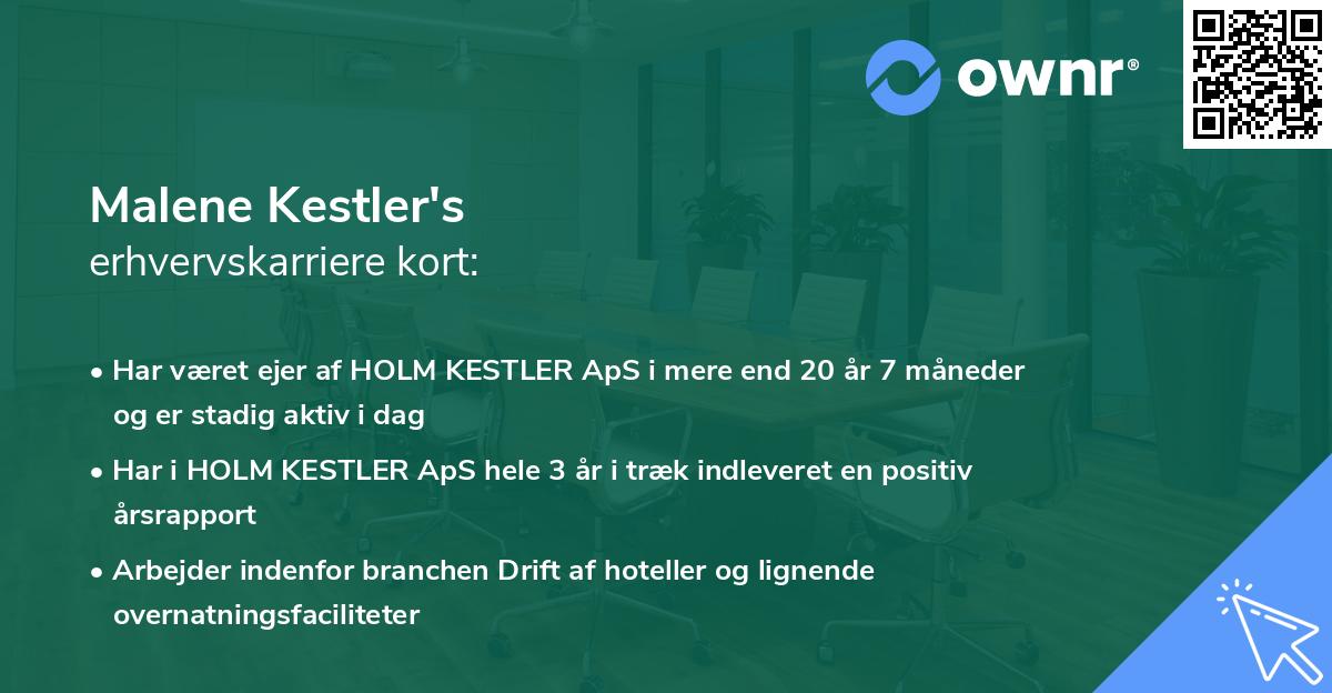 Malene Kestler's erhvervskarriere kort