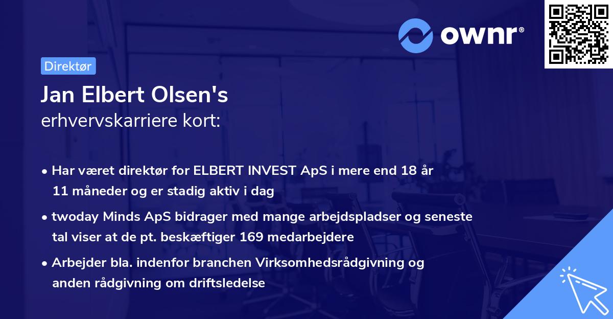 Jan Elbert Olsen's erhvervskarriere kort