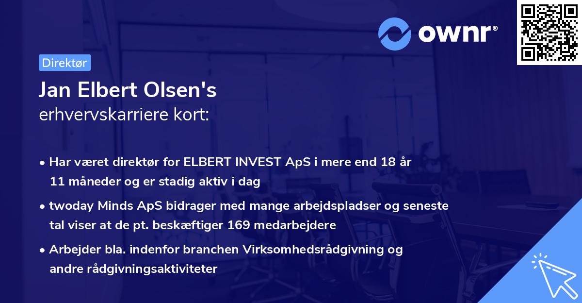 Jan Elbert Olsen's erhvervskarriere kort