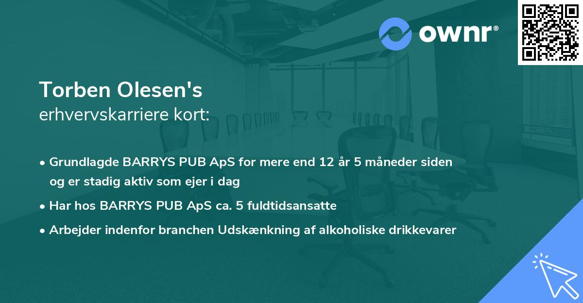 Torben Olesen's erhvervskarriere kort