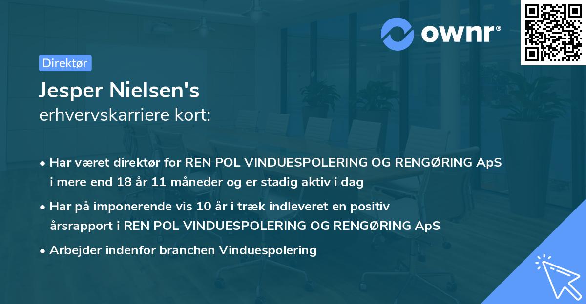 Jesper Nielsen's erhvervskarriere kort