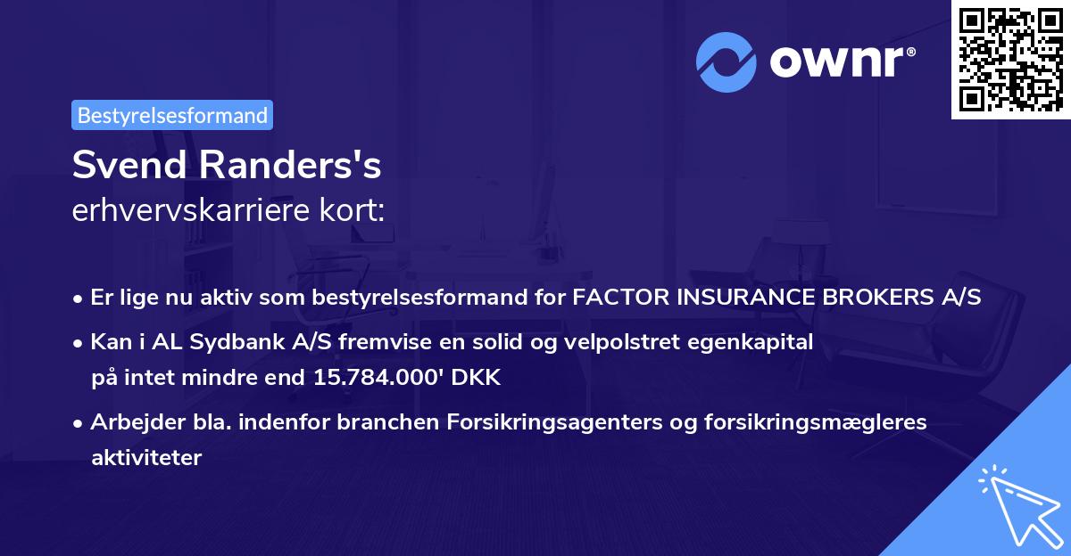 Svend Randers's erhvervskarriere kort