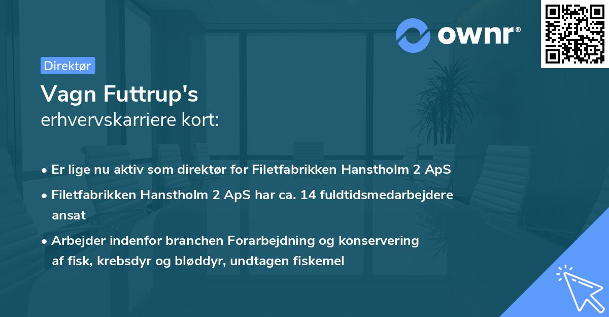 Vagn Futtrup's erhvervskarriere kort