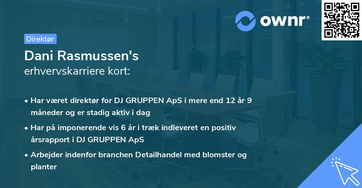 Dani Rasmussen's erhvervskarriere kort