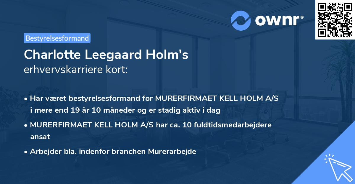 Charlotte Leegaard Holm's erhvervskarriere kort