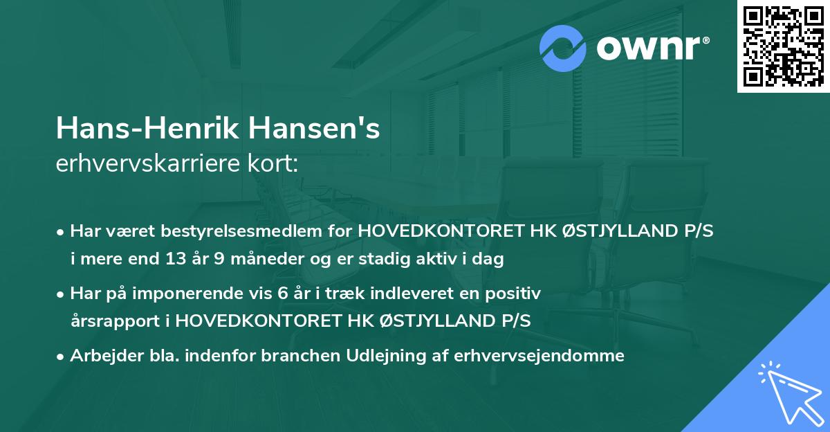 Hans-Henrik Hansen's erhvervskarriere kort