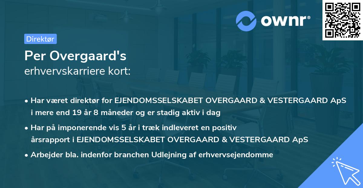 Per Overgaard's erhvervskarriere kort