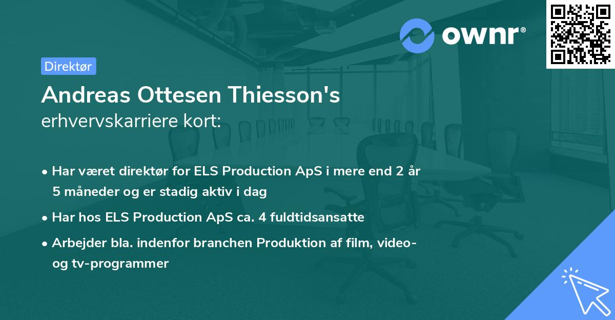 Andreas Ottesen Thiesson's erhvervskarriere kort