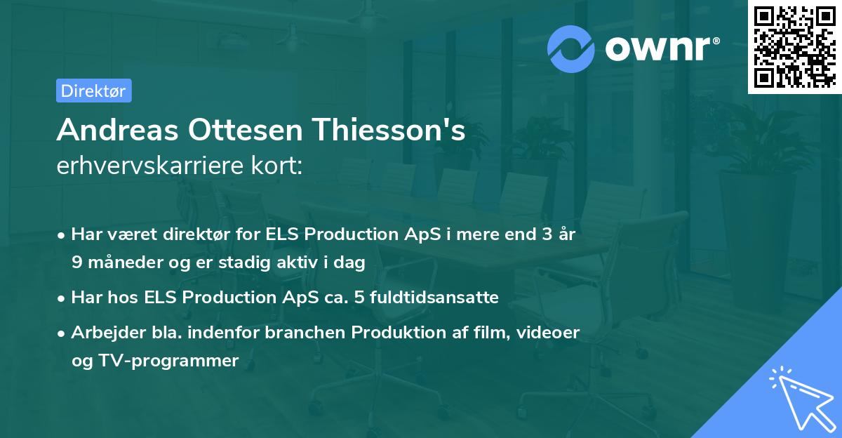 Andreas Ottesen Thiesson's erhvervskarriere kort