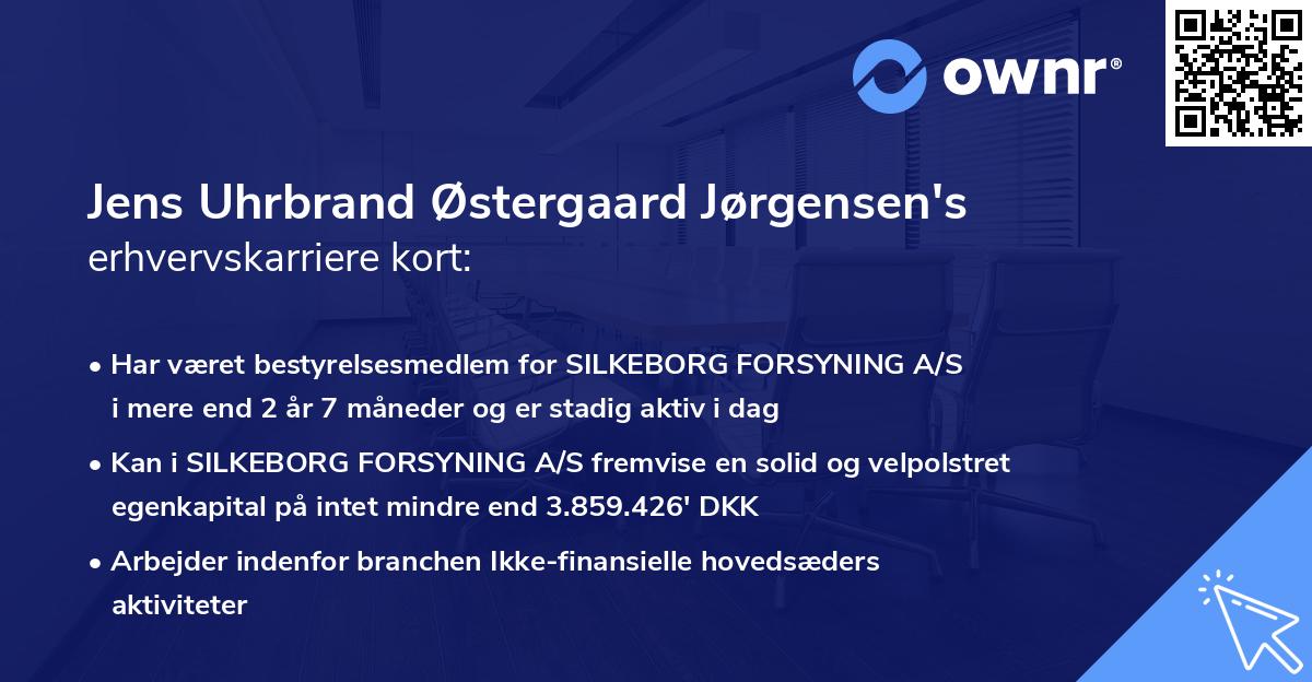 Jens Uhrbrand Østergaard Jørgensen's erhvervskarriere kort