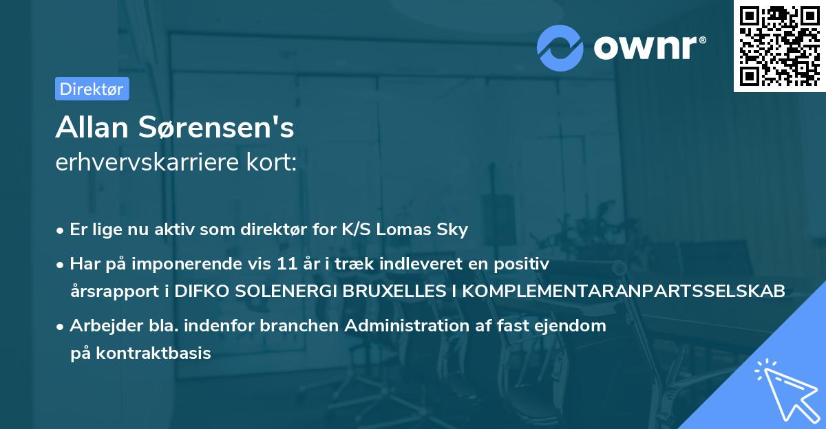 Allan Sørensen's erhvervskarriere kort