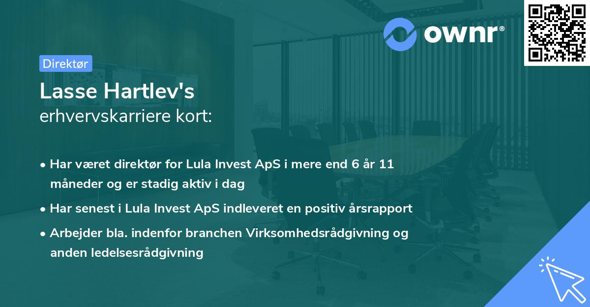 Lasse Hartlev's erhvervskarriere kort