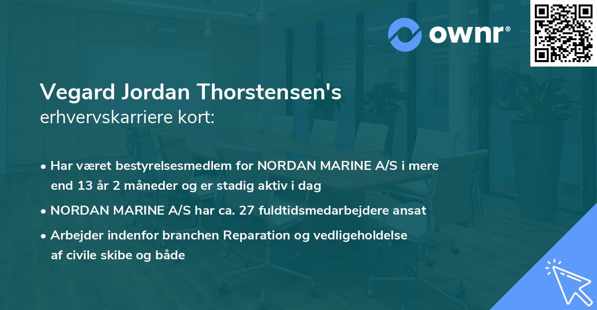 Vegard Jordan Thorstensen's erhvervskarriere kort